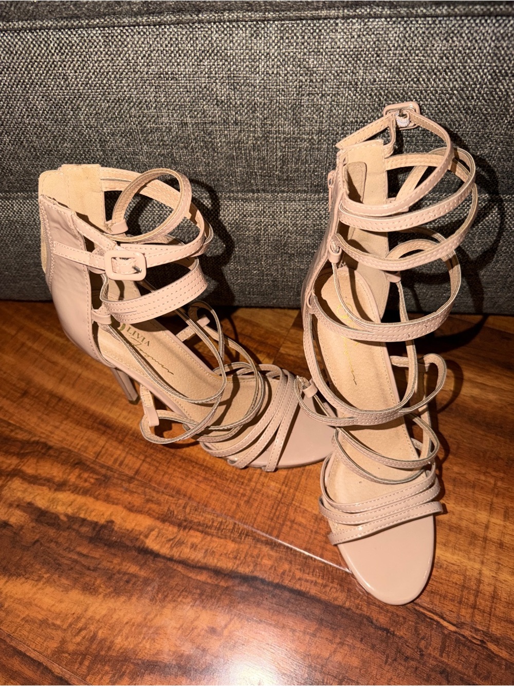 Strappy Nude High Heel Sandals